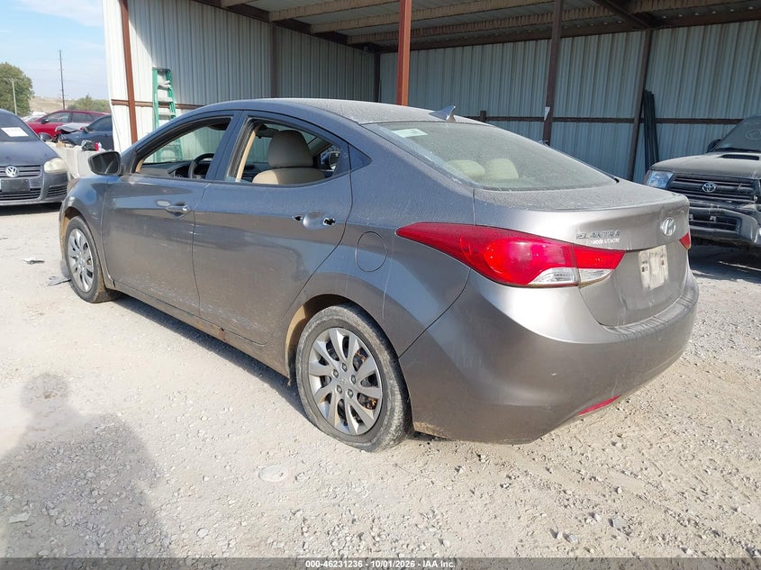 Vin: 5npdh4ae9bh025576, lot: 46731230, hyundai elantra gls 20113