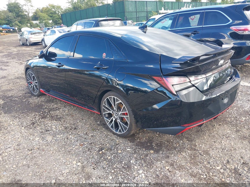 Vin: kmhlw4ak3pu010605, lot: 46732092, hyundai elantra n 20233