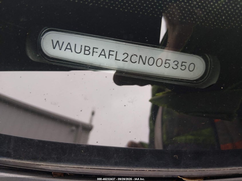 AUDI A4 2012 VIN WAUBFAFL2CN005350