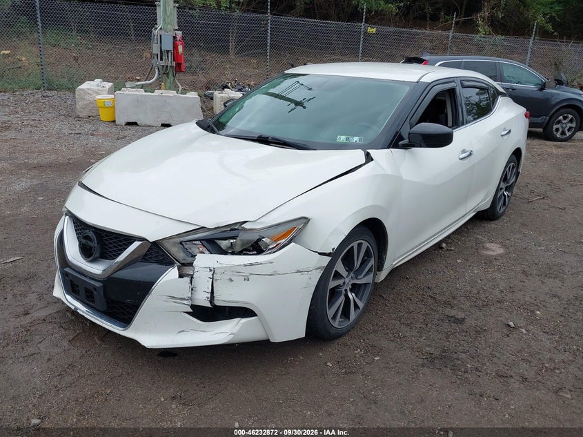 2016 Nissan Maxima 3.5 S, Front & Rear, IAAI, VIN 1N4AA6AP4GC408077 — photo 2