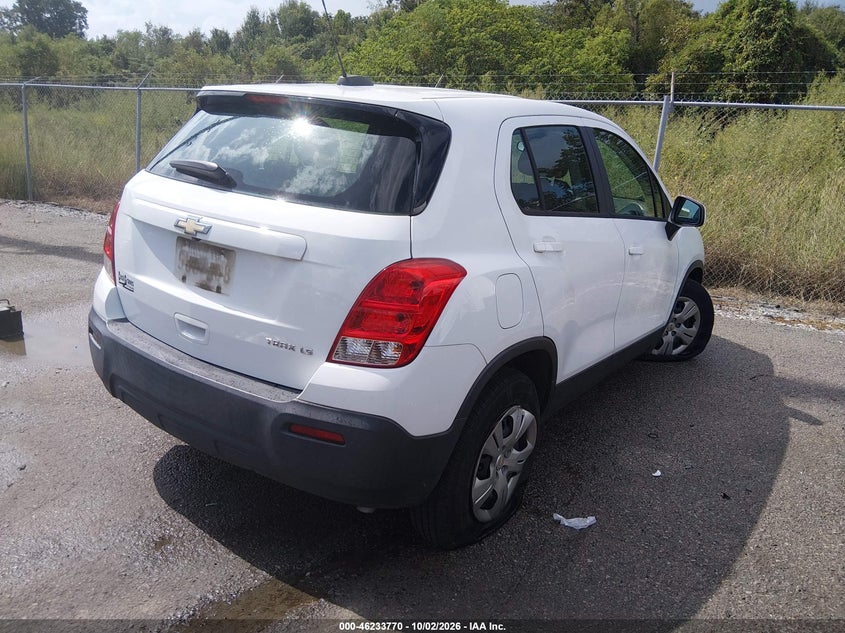 Vin: kl7cjksb3gb655298, lot: 46733764, chevrolet trax 1ls 20164