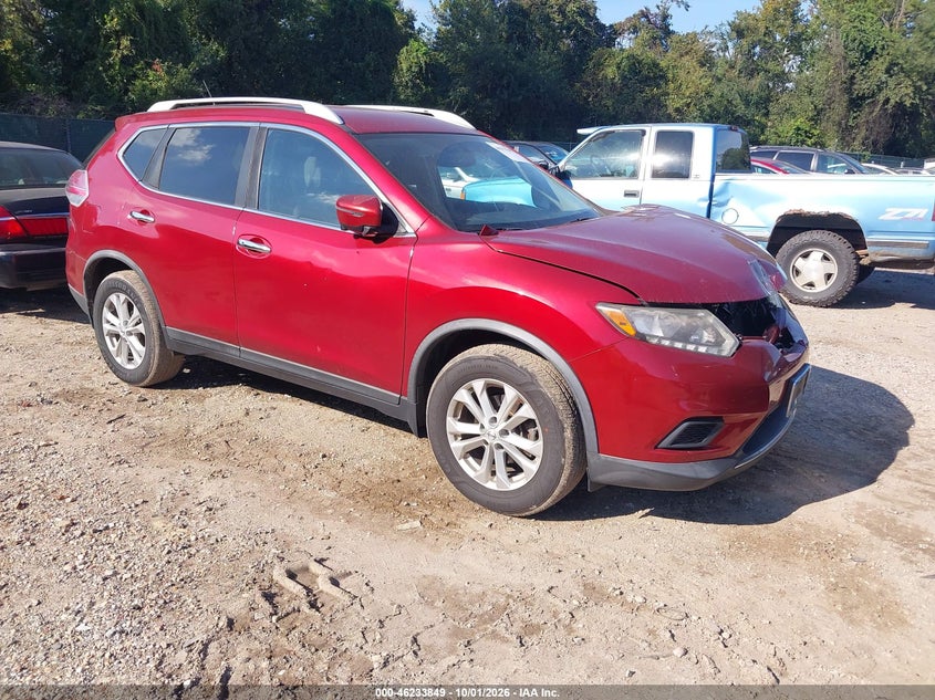 2016 Nissan Rogue Sv, Перёд, IAAI, VIN KNMAT2MV6GP656878