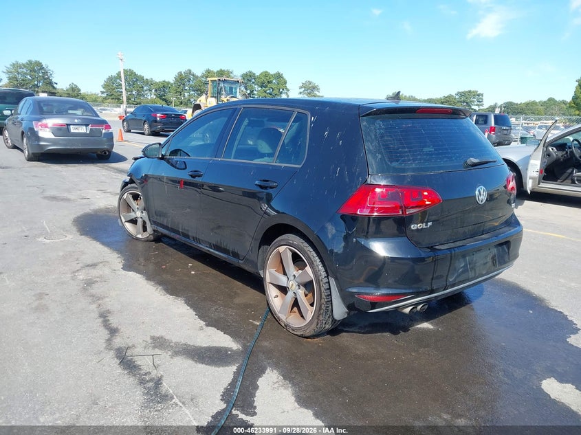 Vin: 3vw117au9gm051139, lot: 46733985, volkswagen golf tsi s 4-door 20163