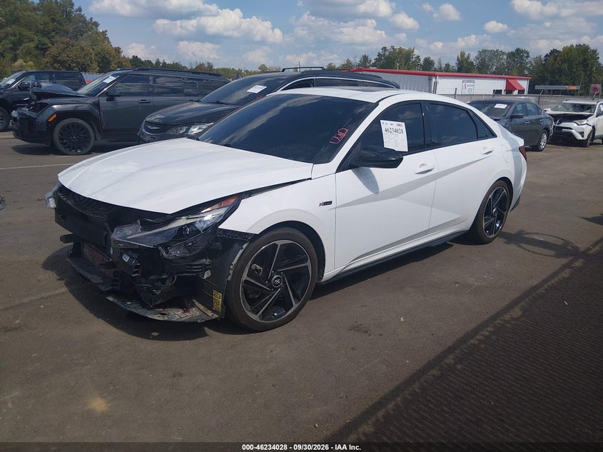 2023 Hyundai Elantra N Line, Front End, IAAI, VIN KMHLR4AF2PU515979 — photo 2