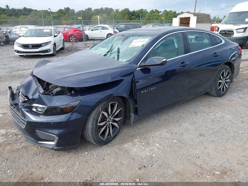 Vin: 1g1zd5st8jf185146, lot: 46734079, chevrolet malibu lt 20182