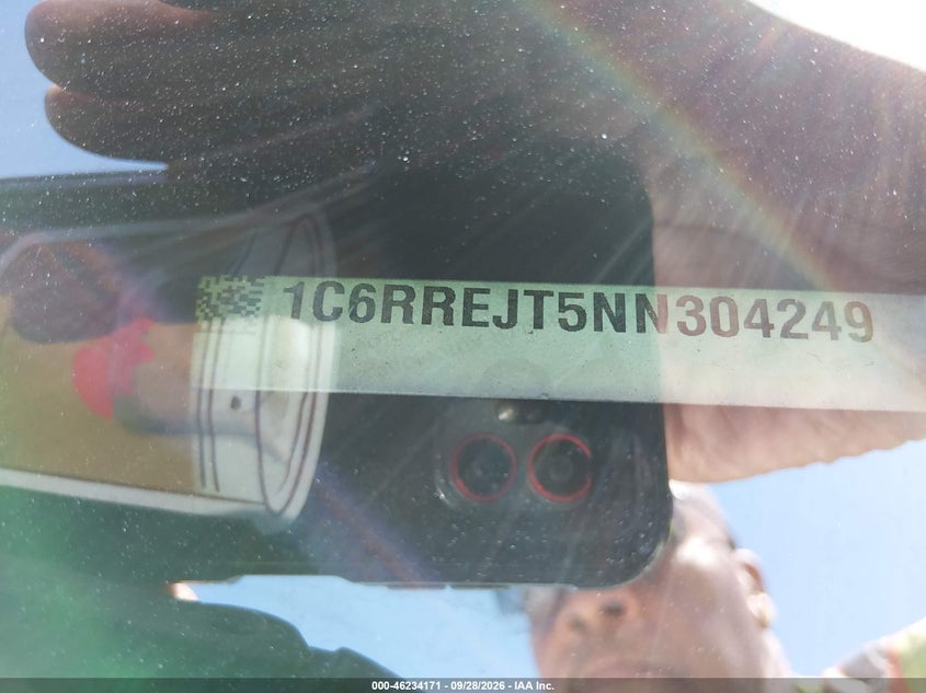 RAM 1500 2022 VIN 1C6RREJT5NN304249