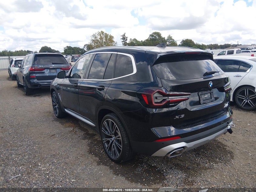 Vin: 5ux43dp04p9r90659, lot: 46734565, bmw x3 sdrive30i 20233