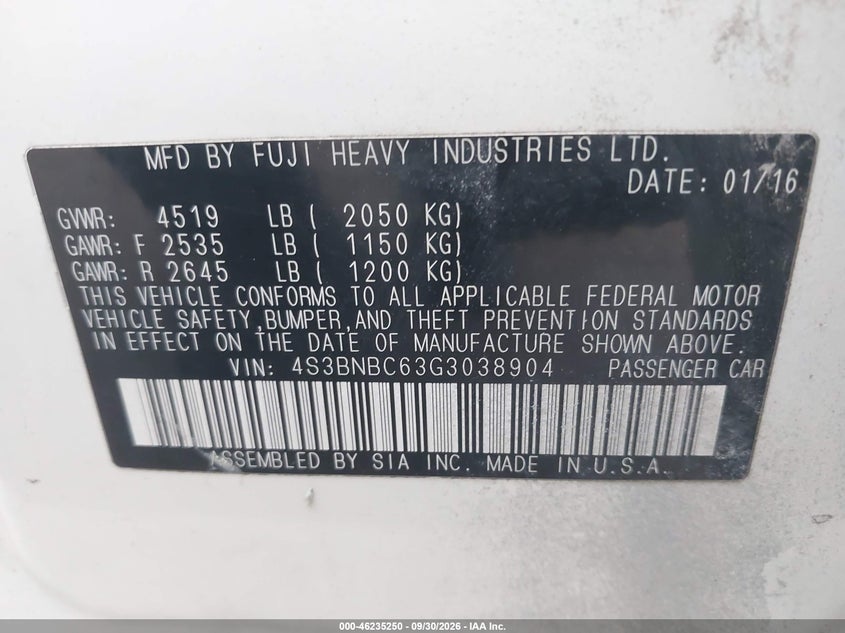 2016 SUBARU LEGACY 2.5I PREMIUM · Фото 9