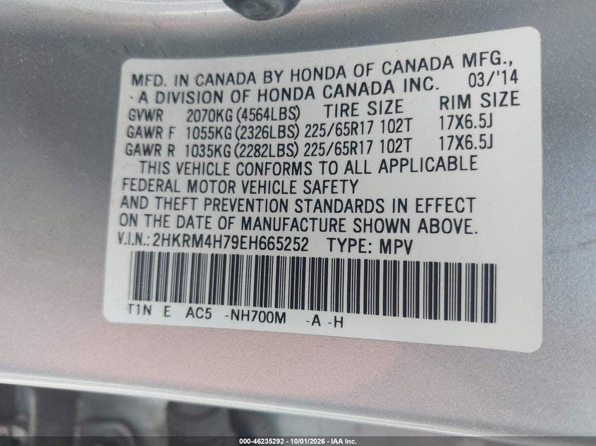 2014 HONDA CR-V EX-L · Фото 9