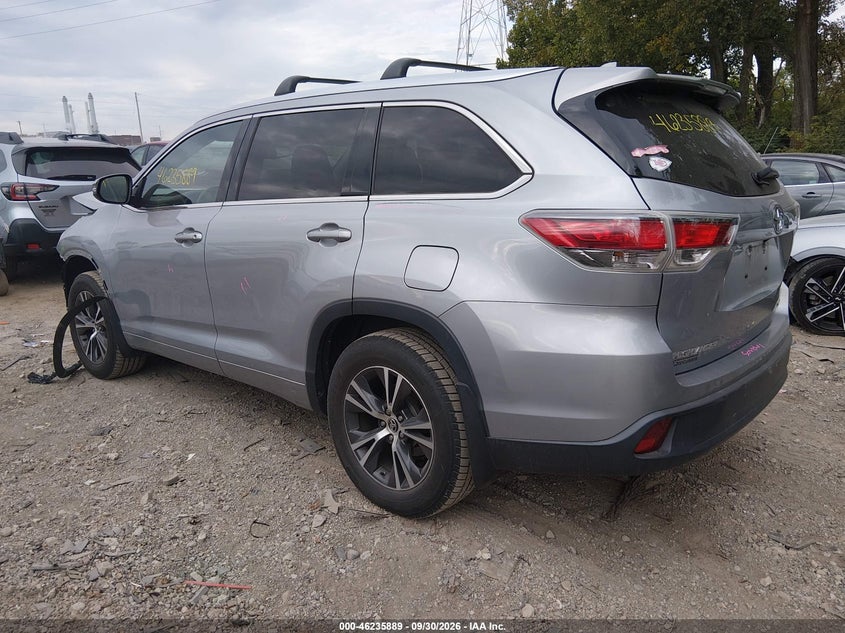 Vin: 5tdjkrfh1gs243534, lot: 46735882, toyota highlander xle v6 20163