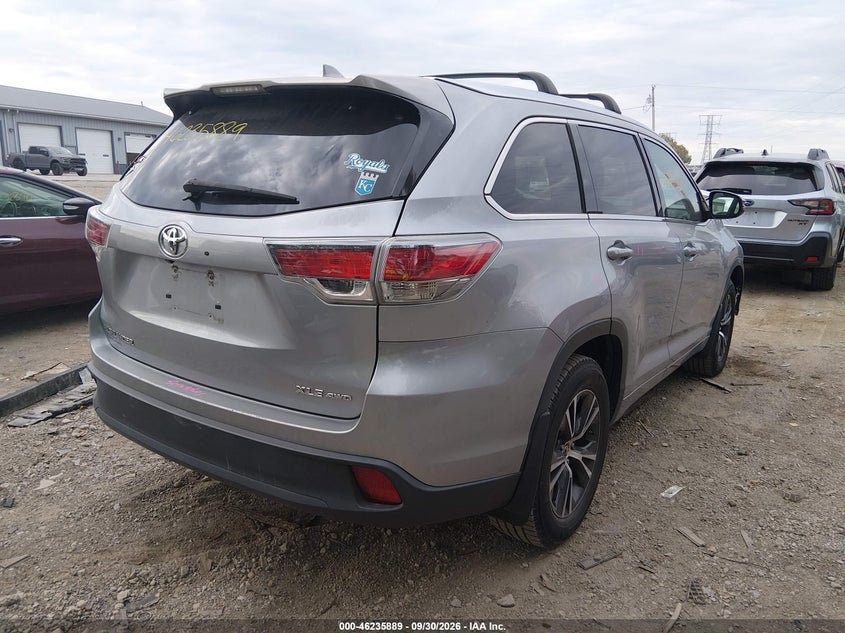 Vin: 5tdjkrfh1gs243534, lot: 46735882, toyota highlander xle v6 20164