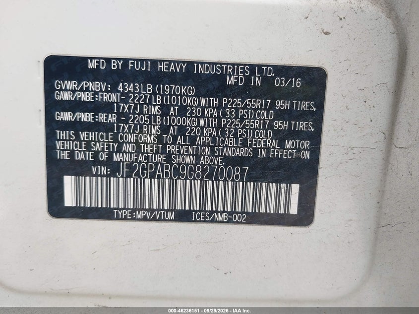 2016 SUBARU CROSSTREK 2.0I PREMIUM · Фото 9