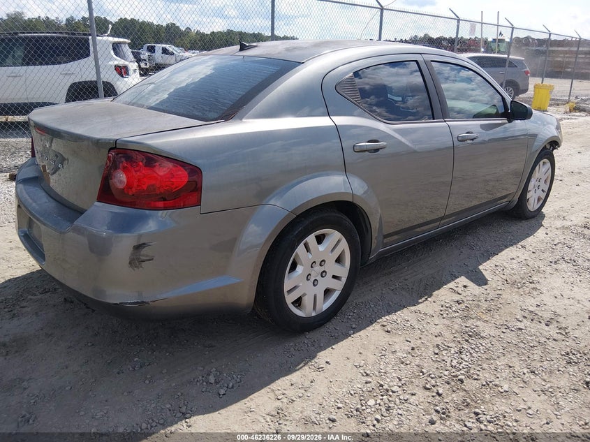 DODGE AVENGER 2012 VIN 1C3CDZAB4CN216287