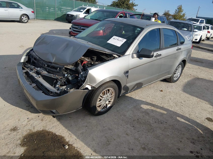 2008 Ford Focus Se/Ses, Лівий перед, IAAI, VIN 1FAHP35N78W201350 — фото 2