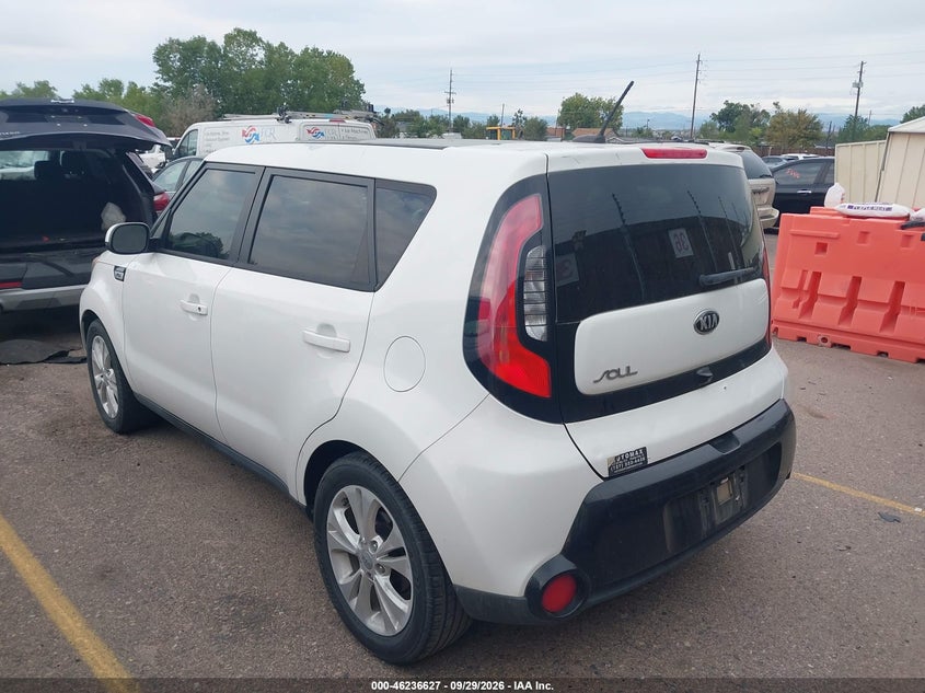 Vin: kndjp3a50g7265577, lot: 46736621, kia soul + 20163