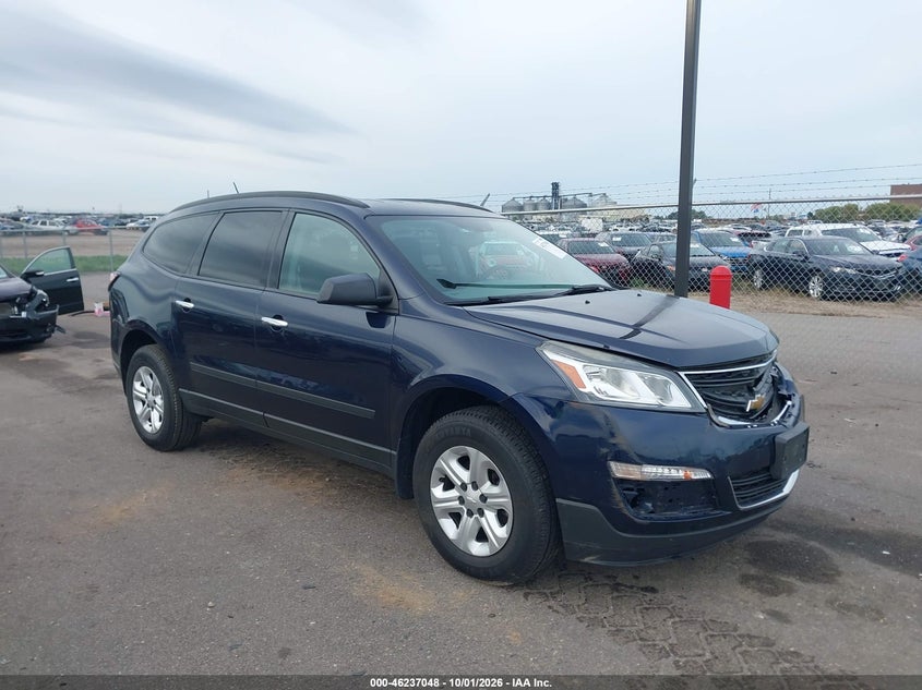 Vin: 1gnkrfkd4fj308834, lot: 46737041, chevrolet traverse ls 20151
