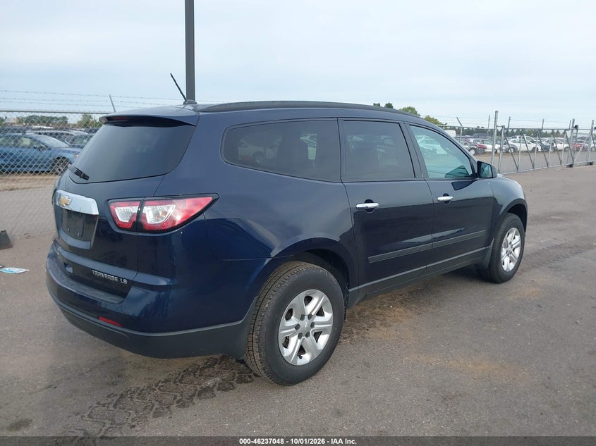 Vin: 1gnkrfkd4fj308834, lot: 46737041, chevrolet traverse ls 20154