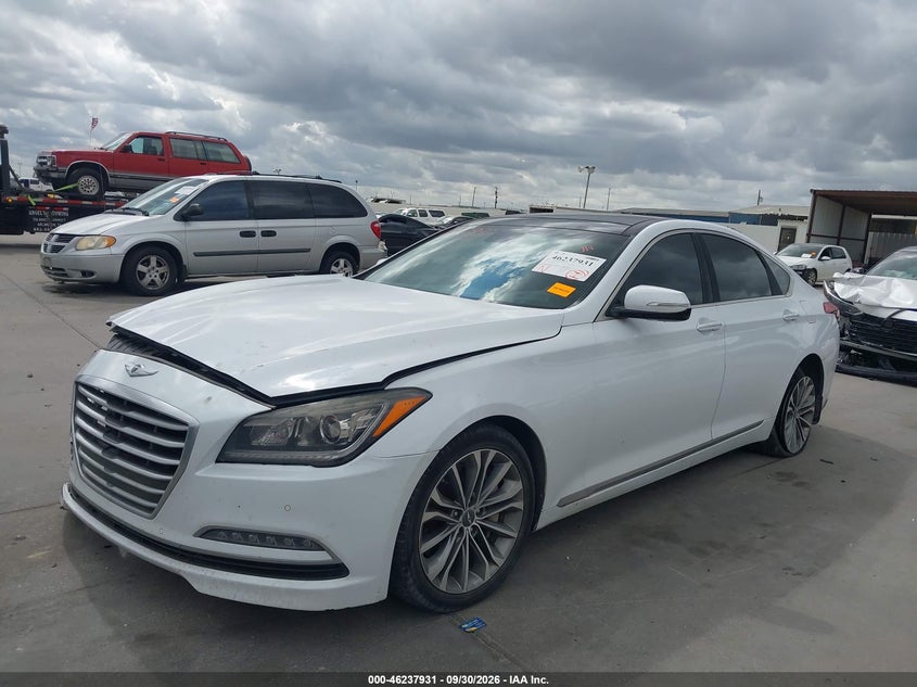 Vin: kmhgn4je7fu051493, lot: 46737925, hyundai genesis 3.8 luxury 20152