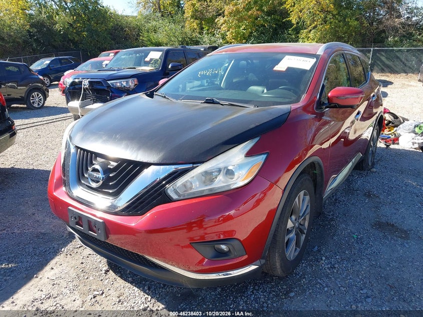 Vin: 5n1az2mh3hn111545, lot: 46738397, nissan murano sl 20172