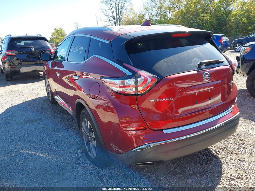 Vin: 5n1az2mh3hn111545, lot: 46738397, nissan murano sl 20173