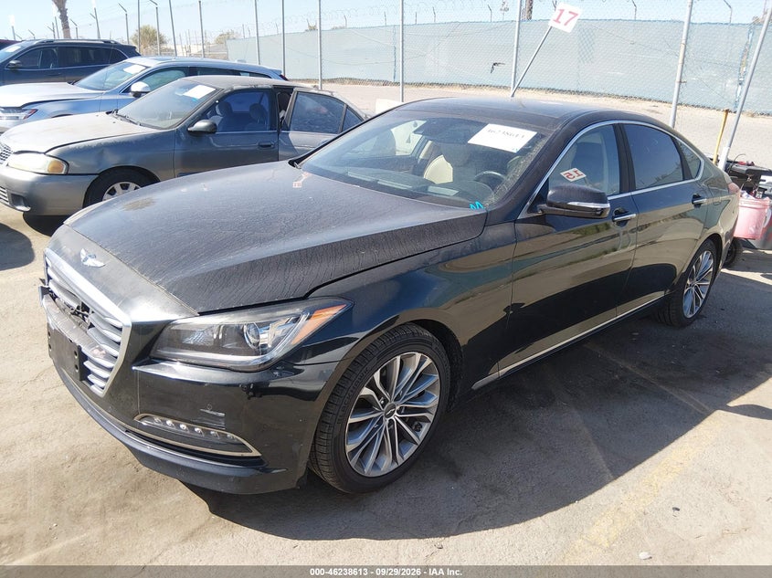 2017 Genesis G80 3.8, Front End, IAAI, VIN KMHGN4JE4HU183209 — photo 2