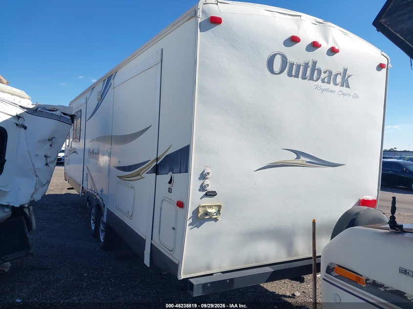 Vin: 4ydt26028bb454268, lot: 46738813, keystone outback rv 20113
