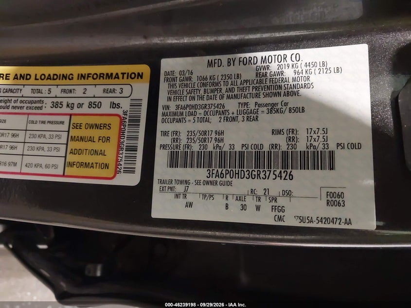 2016 FORD FUSION SE · Фото 9