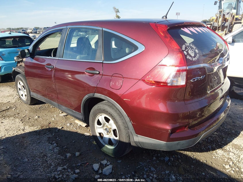 Vin: 2hkrm4h34fh605622, lot: 46739617, honda cr-v lx 20153