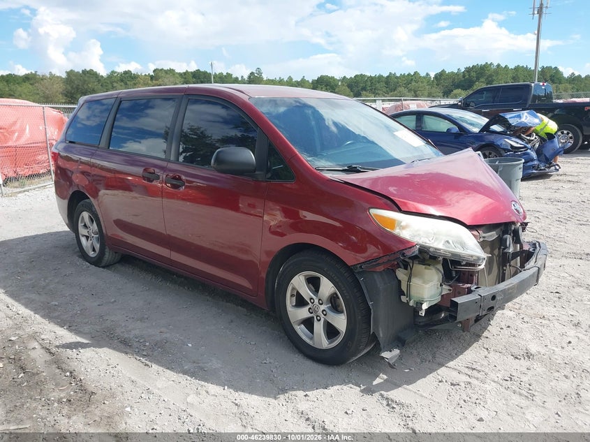 Vin: 5tdzk3dcxfs592259, lot: 46739825, toyota sienna l 7 passenger 20151