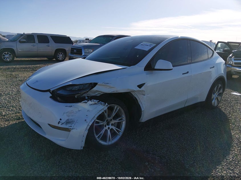 Vin: 5yjygaee1mf276154, lot: 46739864, tesla model y long range dual motor all-wheel drive 20212