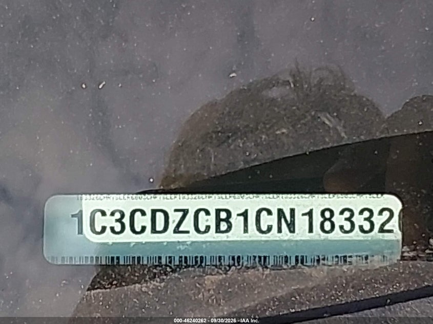 DODGE AVENGER 2012 VIN 1C3CDZCB1CN183326