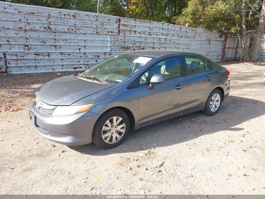 2012 Honda Civic, Right Front, IAAI, VIN 19XFB2F54CE374447 — photo 2