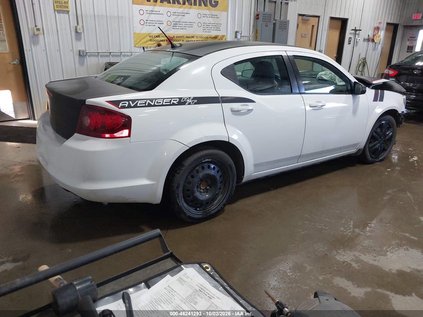 Vin: 1c3cdzabxdn700756, lot: 46741287, dodge avenger se 20134