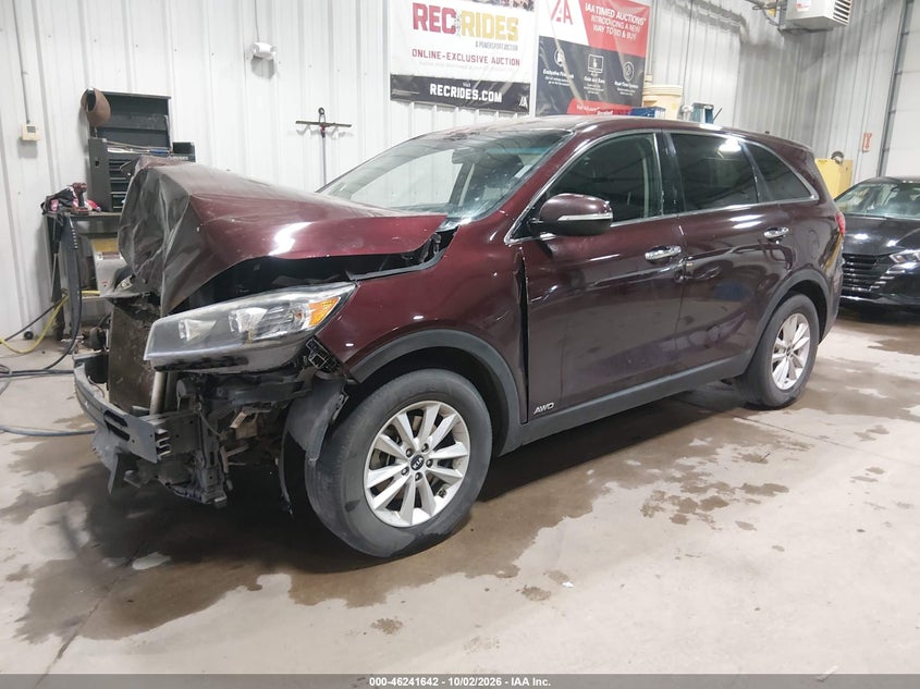 Vin: 5xypgda55kg484725, lot: 46741636, kia sorento 3.3l lx 20192