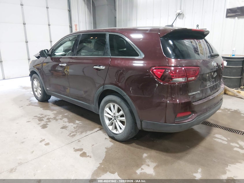 Vin: 5xypgda55kg484725, lot: 46741636, kia sorento 3.3l lx 20193