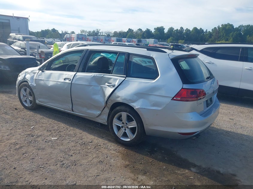 Vin: 3vwca7au5fm502980, lot: 46741696, volkswagen golf sportwagen tdi s 4-door 20153