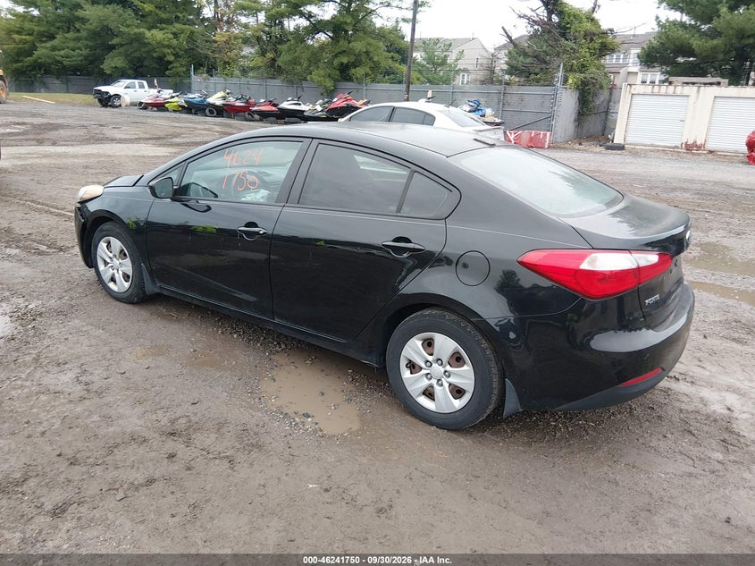 Vin: knafk4a6xf5418606, lot: 46741744, kia forte lx 20153