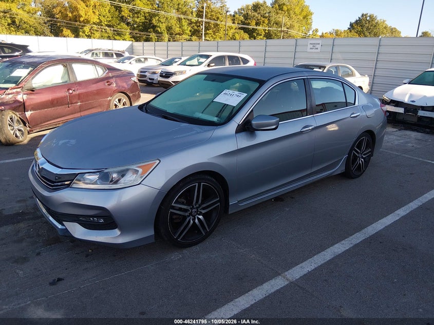 Vin: 1hgcr2f16ha178503, lot: 46741789, honda accord sport se 20172