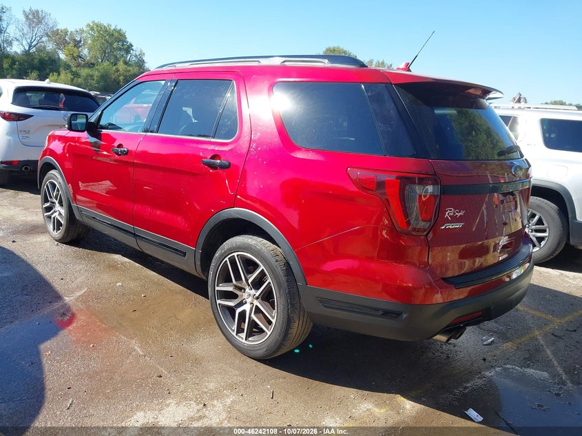 Vin: 1fm5k8gt9jgc01303, lot: 46742102, ford explorer sport 20183