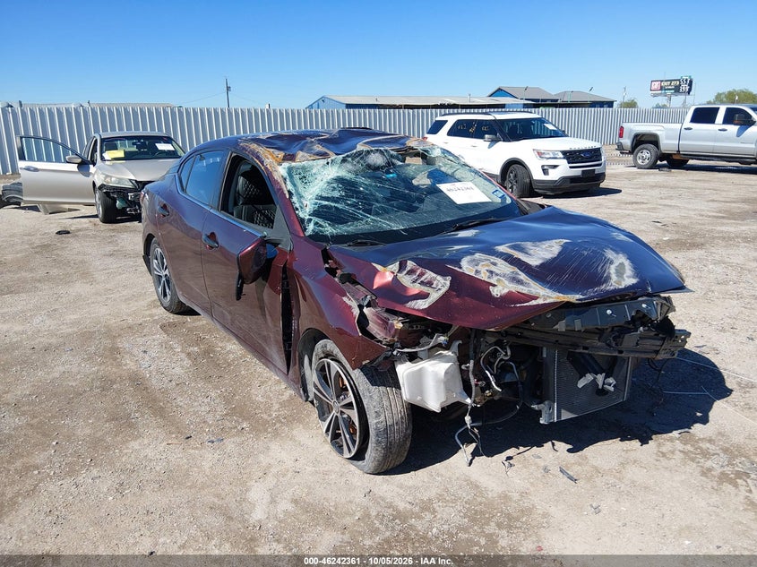 Vin: 3n1ab8cv8ly293552, lot: 46742355, nissan sentra sv xtronic cvt 20201