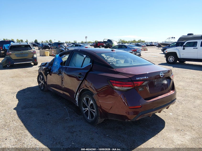 Vin: 3n1ab8cv8ly293552, lot: 46742355, nissan sentra sv xtronic cvt 20203
