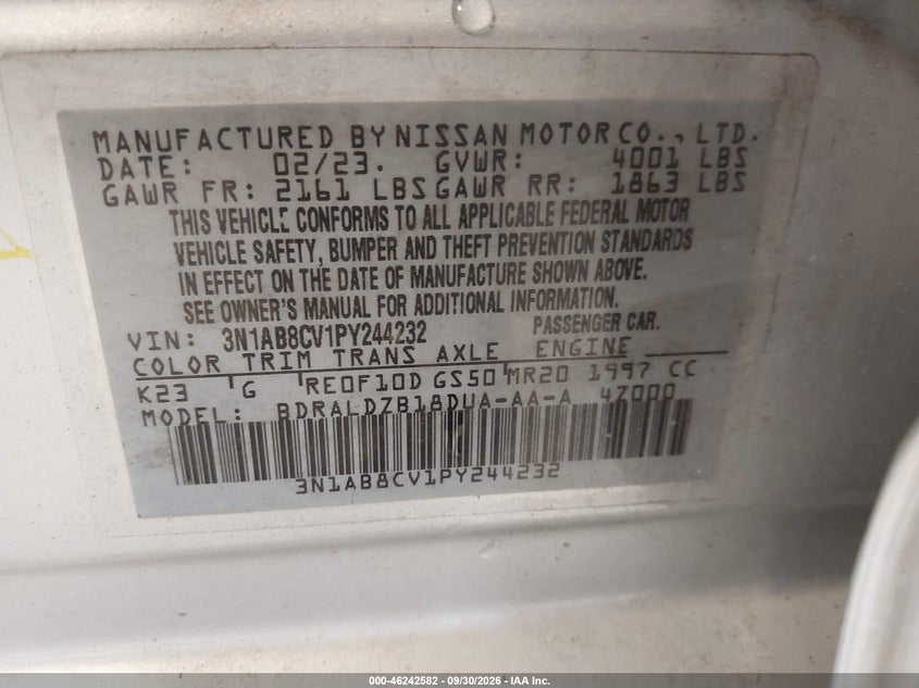 2023 NISSAN SENTRA SV XTRONIC CVT · Фото 9