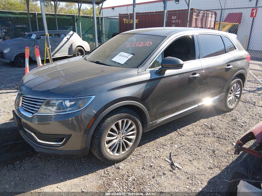 Vin: 2lmpj6krxjbl31582, lot: 46742604, lincoln mkx select 20182