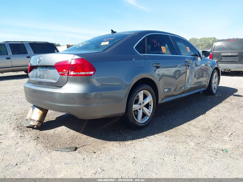 Vin: 1vwbp7a32cc060867, lot: 46742645, volkswagen passat 2.5l se 20124
