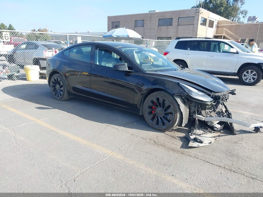 Vin: 5yj3e1ec5pf467613, lot: 46743828, tesla model 3 performance dual motor all-wheel drive 20231