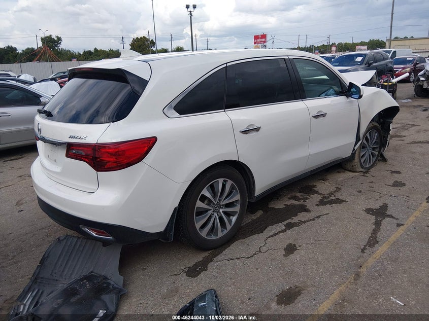 Vin: 5fryd3h45gb014454, lot: 46744037, acura mdx technology   acurawatch plus packages/technology package 20164