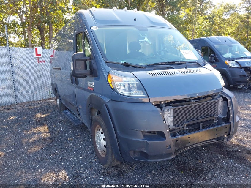 Vin: 3c6urvjg0ke555449, lot: 46744362, ram promaster 3500 cargo van high roof 159 wb ext 20191