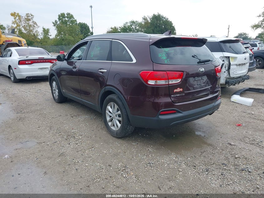 Vin: 5xypgda39gg149599, lot: 46744638, kia sorento lx 20163