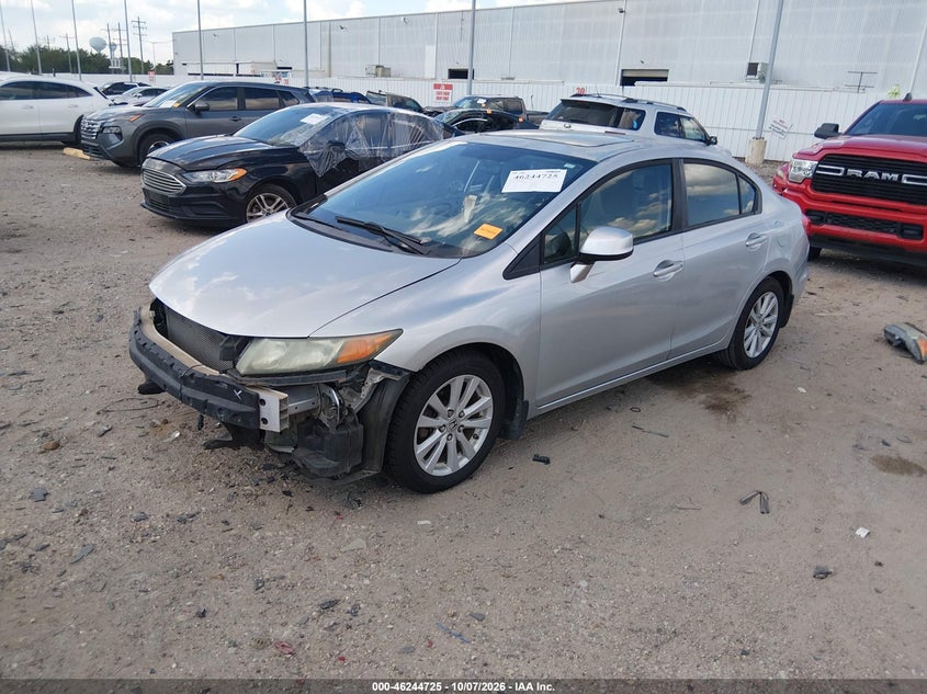 Vin: 2hgfb2f8xch307898, lot: 46744751, honda civic sdn ex 20122