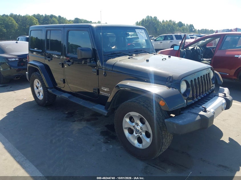 Vin: 1c4hjweg7el282555, lot: 46744774, jeep wrangler unlimited sahara 20141